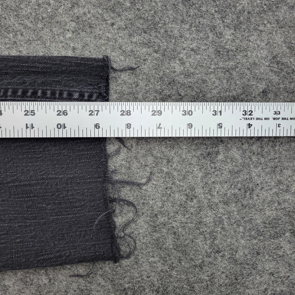 Levis Jeans Mens 33x32 Dark Gray Denim Red Tab Y2k Streetwear Grunge Frayed Hem - Picture 10 of 13
